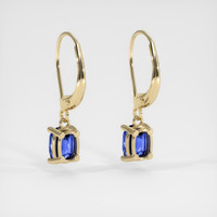 1.02 Ct.Tw. Blue Sapphire Earrings, 14K Yellow Gold 4