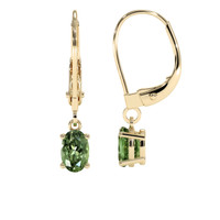 1.34 Ct.Tw. Green Sapphire Earrings, 14K Yellow Gold 2