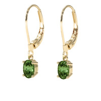 1.34 Ct.Tw. Green Sapphire Earrings, 14K Yellow Gold 3