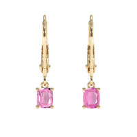0.69 Ct.Tw. Pink Sapphire Earrings, 14K Yellow Gold 1