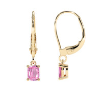 0.69 Ct.Tw. Pink Sapphire Earrings, 14K Yellow Gold 2