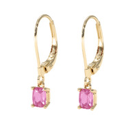 0.69 Ct.Tw. Pink Sapphire Earrings, 14K Yellow Gold 3