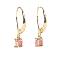 0.69 Ct.Tw. Pink Sapphire Earrings, 14K Yellow Gold 4