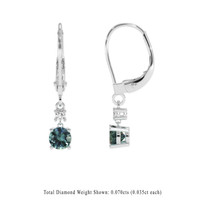 0.86 Ct.Tw. Bluish Green Sapphire Earrings, 14K White Gold 2