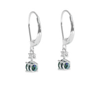 0.86 Ct.Tw. Bluish Green Sapphire Earrings, 14K White Gold 4
