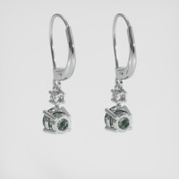 <span>1.47</span>&nbsp;<span class="tooltip-light">Ct.Tw.<span class="tooltiptext">Total Carat Weight</span></span> Bluish Green Sapphire Earrings, 14K White Gold 4