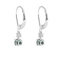 0.87 Ct.Tw. Bluish Green Sapphire Earrings, 14K White Gold 4