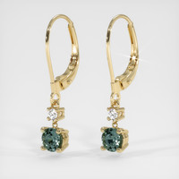 <span>0.87</span>&nbsp;<span class="tooltip-light">Ct.Tw.<span class="tooltiptext">Total Carat Weight</span></span> Sapphire Earrings, 14K Yellow Gold 3