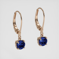 <span>1.85</span> <span class="tooltip-light">Ct.Tw.<span class="tooltiptext">Total Carat Weight</span></span> Blue Sapphire Earrings, 14K Rose Gold 3