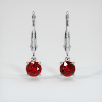 2.14 Ct.Tw. Ruby Earrings, 14K White Gold 1