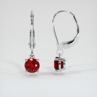 2.14 Ct.Tw. Ruby Earrings, 14K White Gold 2