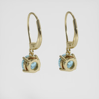 <span>2.17</span>&nbsp;<span class="tooltip-light">Ct.Tw.<span class="tooltiptext">Total Carat Weight</span></span> Blue Aquamarine Earrings, 14K Yellow Gold 4