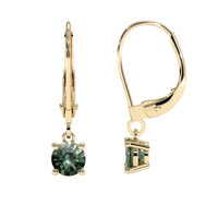 1.04 Ct.Tw. Green Sapphire Earrings, 14K Yellow Gold 2