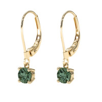 1.04 Ct.Tw. Green Sapphire Earrings, 14K Yellow Gold 3