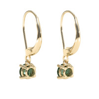 1.04 Ct.Tw. Green Sapphire Earrings, 14K Yellow Gold 4