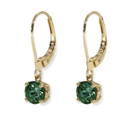<span>2.18</span>&nbsp;<span class="tooltip-light">Ct.Tw.<span class="tooltiptext">Total Carat Weight</span></span> Bluish Green Sapphire Earrings, 14K Yellow Gold 3