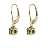 <span>2.18</span>&nbsp;<span class="tooltip-light">Ct.Tw.<span class="tooltiptext">Total Carat Weight</span></span> Bluish Green Sapphire Earrings, 14K Yellow Gold 4