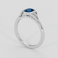 0.94 Ct. Greenish Blue Sapphire Ring, Platinum 950 2