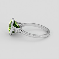3.93 Ct. Green (Lime Green) Peridot Ring, Platinum 950 4