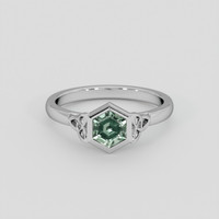 1.13 Ct. Green Sapphire Ring, Platinum 950 1