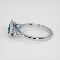 2.00 Ct. Greenish Blue Sapphire Ring, Platinum 950 4