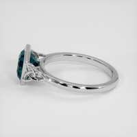 2.30 Ct. Greenish Blue Sapphire Ring, Platinum 950 4