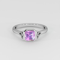 1.18 Ct. Purplish Pink Sapphire Ring, Platinum 950 1