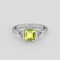 2.00 Ct. Yellowish Green Sapphire Ring, Platinum 950 1
