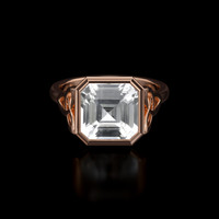 6.06 Ct. White Sapphire Ring, 14K Rose Gold 1