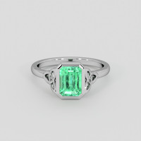 1.41 Ct. Emerald Ring, Silver 1