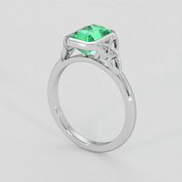 1.41 Ct. Emerald Ring, Silver 2