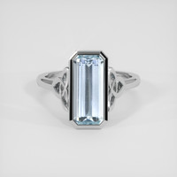 2.00 Ct. Greenish Blue Aquamarine Ring, Silver 1
