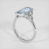 2.00 Ct. Greenish Blue Aquamarine Ring, Silver 2