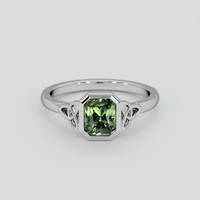 1.17 Ct. Bluish Green Sapphire Ring, Silver 1