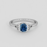 0.94 Ct. Greenish Blue Sapphire Ring, 10K White Gold 1