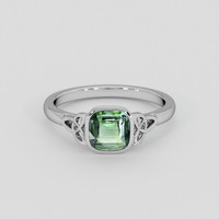 1.10 Ct. Green Sapphire Ring, 10K White Gold 1
