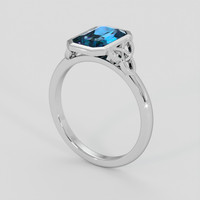 2.50 Ct. Greenish Blue Sapphire Ring, 10K White Gold 2