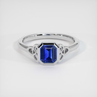 1.08 Ct. Blue Sapphire Ring, 10K White Gold 1