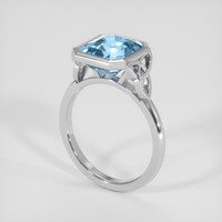 2.90 Ct. Blue Aquamarine Ring, 14K White Gold 2