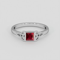 0.37 Ct. Ruby Ring, 14K White Gold 1