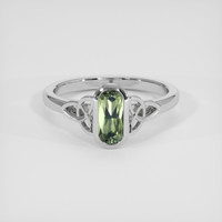 1.10 Ct. Green Sapphire Ring, 14K White Gold 1