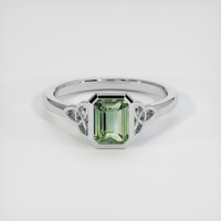 1.56 Ct. Green Sapphire Ring, 14K White Gold 1