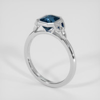 1.57 Ct. Greenish Blue Sapphire Ring, 14K White Gold 2
