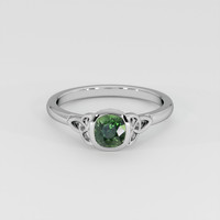 1.00 Ct. Green Sapphire Ring, 14K White Gold 1