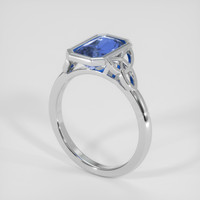 2.07 Ct. Blue Sapphire Ring, 14K White Gold 2