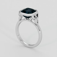 3.01 Ct. Green Sapphire Ring, 14K White Gold 2