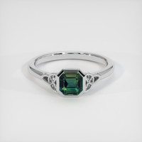 1.07 Ct. Bluish Green Sapphire Ring, 14K White Gold 1