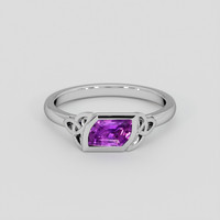 0.96 Ct. Purple Sapphire Ring, 14K White Gold 1