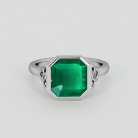 2.43 Ct. Emerald Ring, 18K White Gold 1