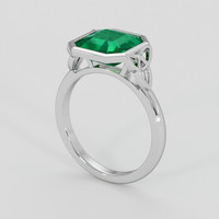 2.43 Ct. Emerald Ring, 18K White Gold 2